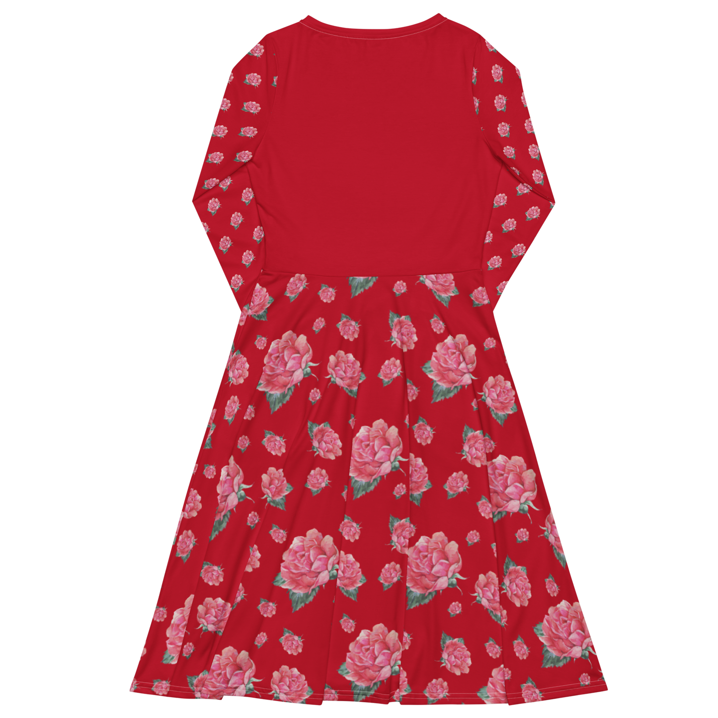 WUNDERSCHÖNES, ROMANTISCHES JERSEY MIDIKLEID MIT EXCLUSIVEM NATURMÄDEL® ROSE IN
LOVE AQUARELL DESIGN. - DESIGNED by VERENA VerJa.ME® - 2 - GARDASEE - www.naturmaedel.com -