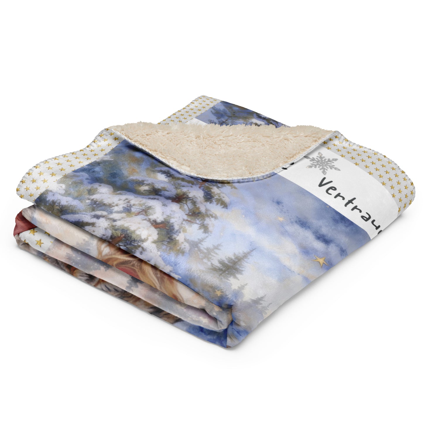NATURMAEDEL® NEUJAHRSWUENSCHE 2026. LIMITED EDITION. EXCLUSIVE SHERPA DECKE, MIT EINZIGARTIGEM NATURMAEDEL® NEUES JAHR 2026, KRAFTTIER WOLF DESIGN. LIEBEVOLLER DESIGNERDRUCK. DESIGN VERENA U. JANINA by VerJa.ME® - 1.4 - www.naturmaedel.shop -