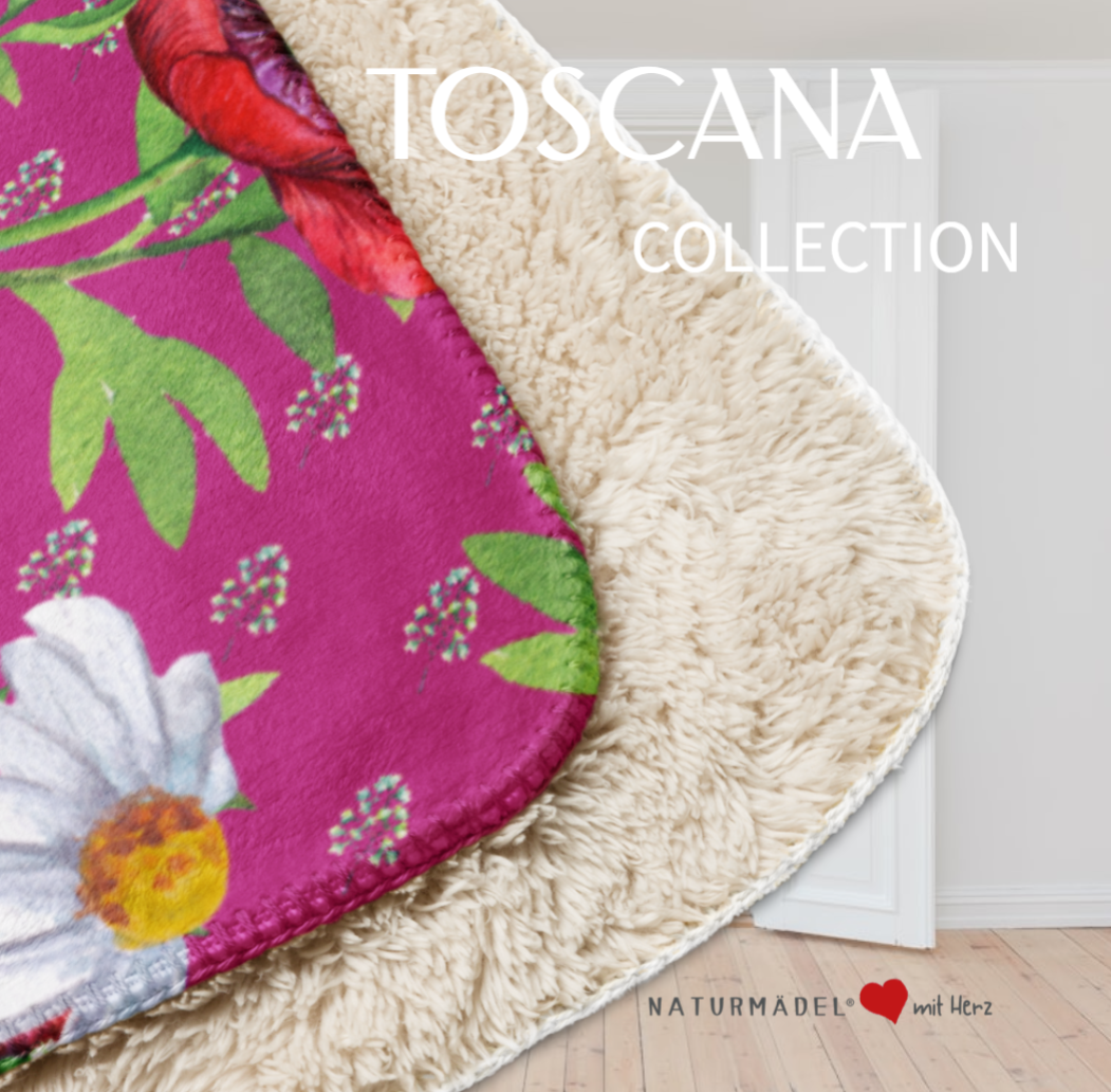 BESTSELLER MAI - EXCLUSIVE SHERPA DECKE, MIT EINZIGARTIGEM NATURMÄDEL® TOSCANA DESIGN LIEBEVOLL BEDRUCKT. KUSCHELFAKTOR GARANTIERT. www.naturmaedel.shop .