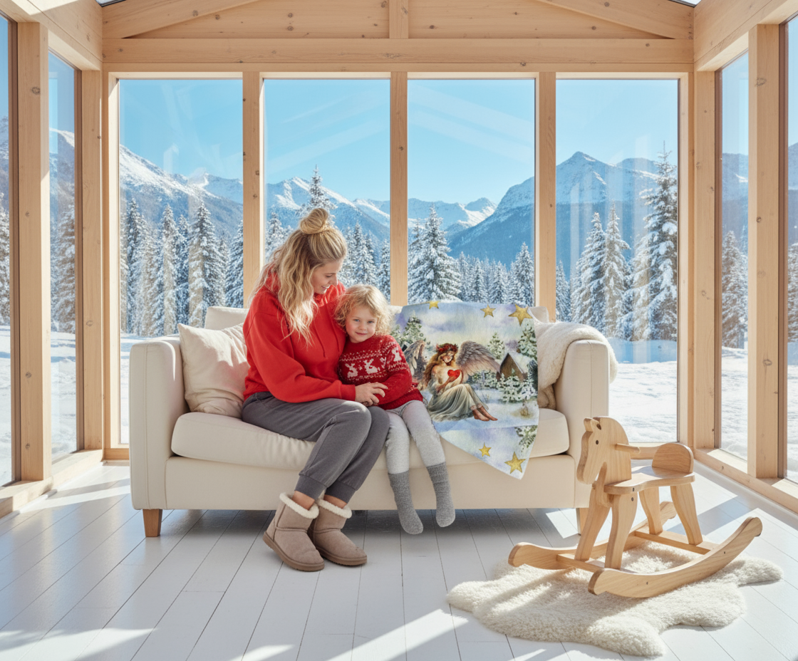 NATURMAEDEL_-WEIHNACHTSZAUBER-KUSCHELDECKE-TAGESDECKE-SCHUTZENGEL MIT HERZ-SILBERSTERNE-VORLAGEMOG4_-WALDSCHNEEHUTETEN- WEIHNACHTSGESCHENKE - www.naturmaedel.shop_ 