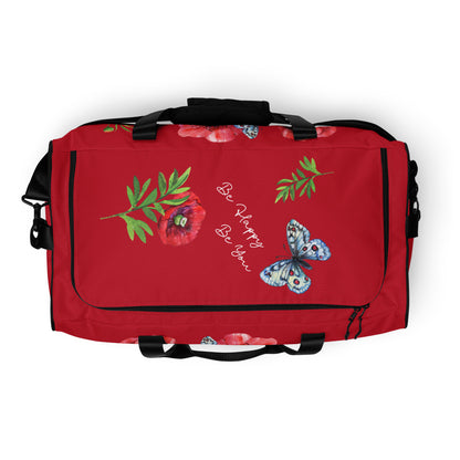 NATURMAEDEL® - EDLES TOSCANA AQUARELLBLUMEN DESIGN - FARBE ROT - WEEKENDER - SPORT- U. REISETASCHE - YOGASTUDIO IN DER TOSCANA - DESIGN VERENA U. JANINA BY VerJa.ME® -  1.5 - www.naturmaedel.shop - 