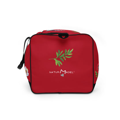 NATURMAEDEL® - EDLES TOSCANA AQUARELLBLUMEN DESIGN - FARBE ROT - WEEKENDER - SPORT- U. REISETASCHE - YOGASTUDIO IN DER TOSCANA - DESIGN VERENA U. JANINA BY VerJa.ME® -  1.6 - www.naturmaedel.shop - 