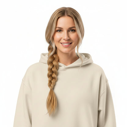 NATURMAEDEL® CLASSIC BASIC - UNISEX OVERSIZED HEAVXWEIGHT HOODIE - FARBE DUST - PREMIUM LOUNGEWEAR - BAUMWOLLE - ATMUNGSAKTIV - NATURMÄDEL® EXCLUSIV LOGO RECHTER ÄRMEL - GOLDDRUCK - DESIGNED VERENA U. JANINA by VerJa.ME® - 1.1 - www.naturmaedel.shop - 