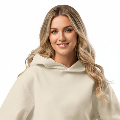 NATURMAEDEL® CLASSIC BASIC - UNISEX OVERSIZED HEAVXWEIGHT HOODIE - FARBE DUST - PREMIUM LOUNGEWEAR - BAUMWOLLE - ATMUNGSAKTIV - NATURMAEDEL® EXCLUSIV LOGO RECHTER ÄRMEL - GOLDDRUCK - DESIGNED VERENA U. JANINA by VerJa.ME® - 1.3- www.naturmaedel.shop - 