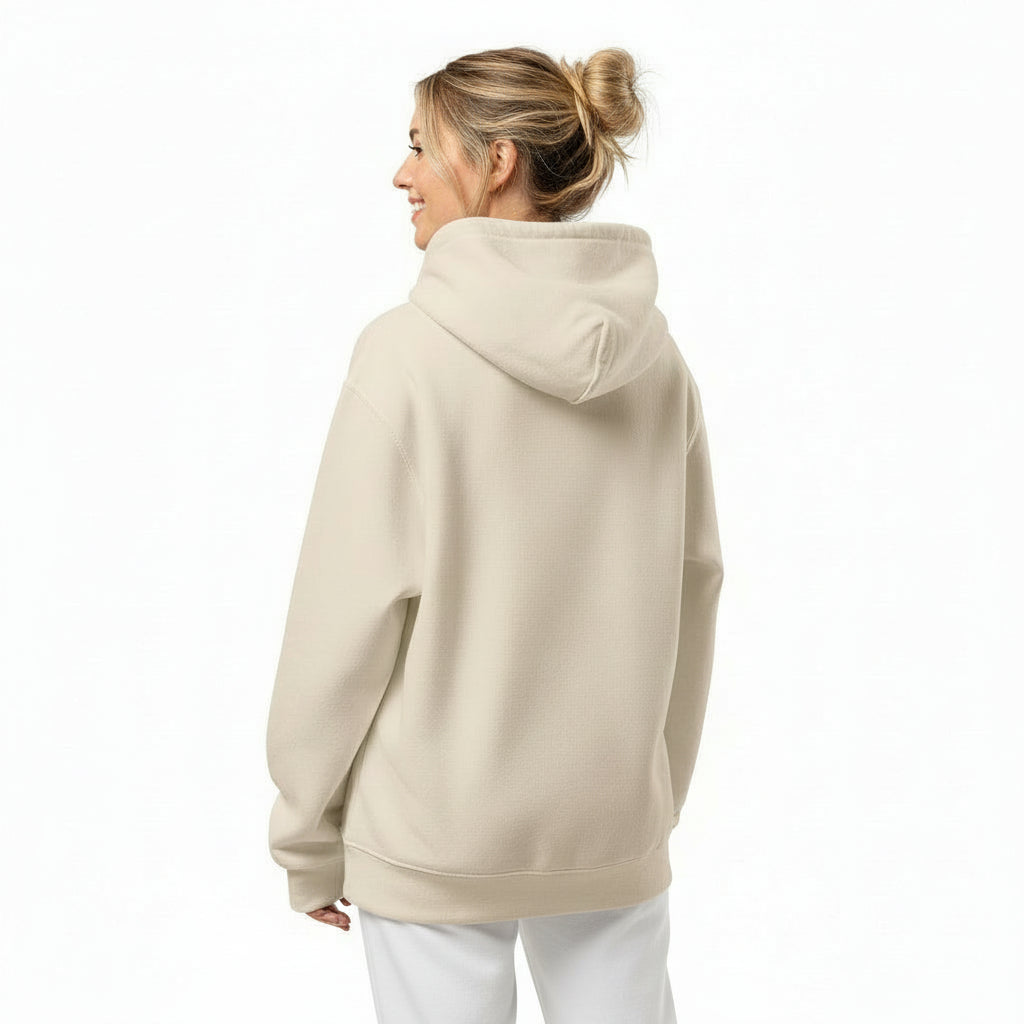 NATURMAEDEL® CLASSIC BASIC - UNISEX OVERSIZED HEAVXWEIGHT HOODIE - FARBE DUST - PREMIUM LOUNGEWEAR - BAUMWOLLE - ATMUNGSAKTIV - NATURMAEDEL® EXCLUSIV LOGO RECHTER ÄRMEL - GOLDDRUCK - DESIGNED VERENA U. JANINA by VerJa.ME® - 1.5- www.naturmaedel.shop - 