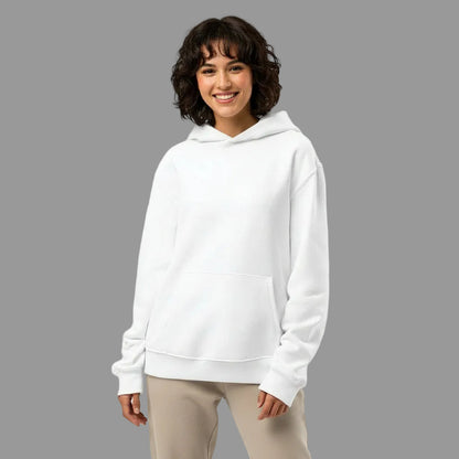 NATURMAEDEL® CLASSIC BASIC - UNISEX OVERSIZED HEAVXWEIGHT HOODIE - FARBE WEISS - PREMIUM LOUNGEWEAR - BAUMWOLLE - ATMUNGSAKTIV - NATURMAEDEL® EXCLUSIV LOGO RECHTER AERMEL - GOLDDRUCK - DESIGNED VERENA U. JANINA by VerJa.ME® - 1.3- www.naturmaedel.shop - 