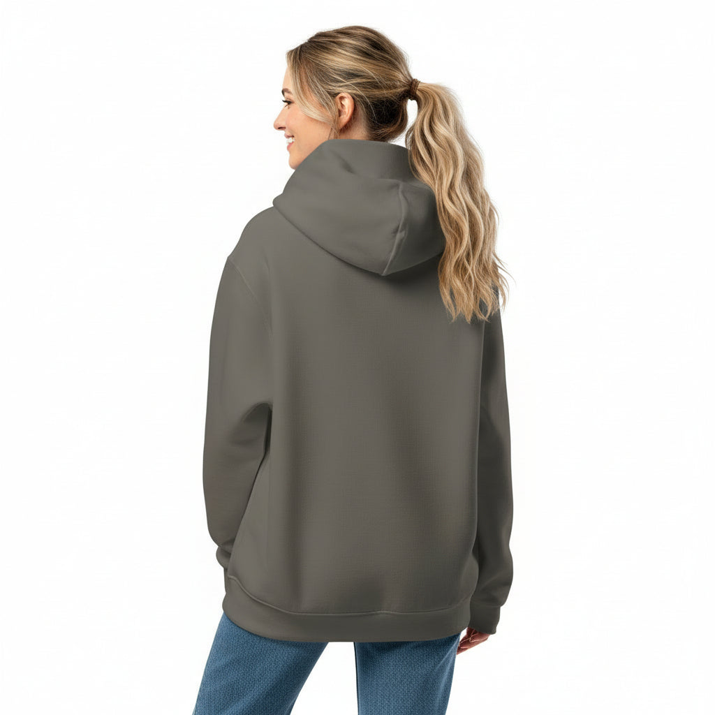 NATURMAEDEL® - UNISEX OVERSIZED HEAVXWEIGHT HOODIE - FARBE ASPHALT- BACK  - SUPER WEICH, SUPER BEQUEM - RINGGESPONNENE BAUMWOLLE - ATMUNGSAKTIV - NATURMÄDEL® EXCLUSIV LOGO RECHTER ÄRMEL - DESIGNED VERENA by VerJa.ME® - CLASSIC BASIC - www.naturmaedel.shop - 