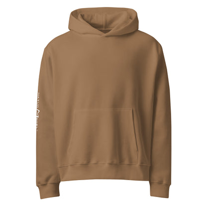 NATURMAEDEL® - UNISEX OVERSIZED HEAVXWEIGHT HOODIE - FARBE VINTAGE BROWN- FRONT 2  - SUPER WEICH, SUPER BEQUEM - RINGGESPONNENE BAUMWOLLE - ATMUNGSAKTIV - NATURMÄDEL® EXCLUSIV LOGO RECHTER ÄRMEL - DESIGNED VERENA by VerJa.ME® - CLASSIC BASIC - www.naturmaedel.shop - 