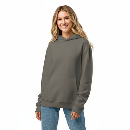 NATURMAEDEL® - UNISEX OVERSIZED HEAVXWEIGHT HOODIE - FARBE ASPHALT- FRONT - SUPER WEICH, SUPER BEQUEM - RINGGESPONNENE BAUMWOLLE - ATMUNGSAKTIV -    NATURMÄDEL® EXCLUSIV LOGO RECHTER ÄRMEL DESIGNED VERENA by VerJa.ME® - CLASSIC BASIC - www.naturmaedel.shop - 