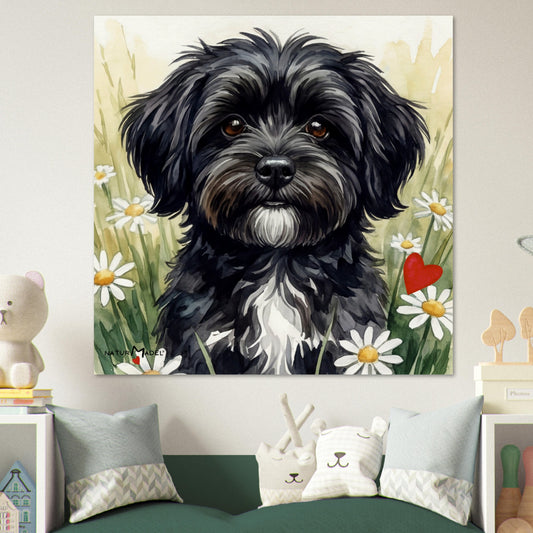 NATURMAEDEL® CREATIV DESIGN - „AIMEE“ HAVANESERHUENDIN - WANDBILD AQUARELL  - POSTER KUNSTDRUCK - MUSEUMSQUALITAET 250g - KINDERZIMMER WANDDEKO - Design Verena u. Janina Boehler by VerJa.ME® - 1.0 - www.naturmaedel.shop -  
