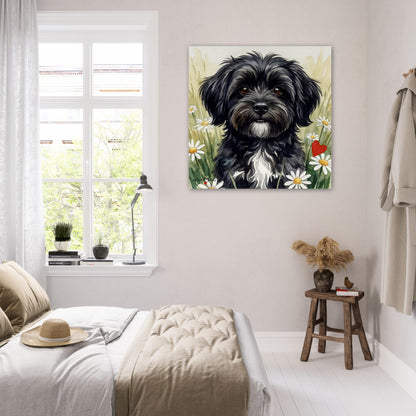NATURMAEDEL® CREATIV DESIGN - „AIMEE“ HAVANESERHUENDIN - WANDBILD AQUARELL  - POSTER KUNSTDRUCK - MUSEUMSQUALITAET 250g - SCHLAFZIMMER WANDDEKO - Design Verena u. Janina Boehler by VerJa.ME® - 1.11 - www.naturmaedel.shop -  
