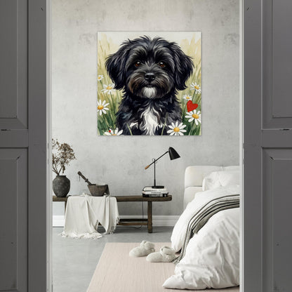 NATURMAEDEL® CREATIV DESIGN - „AIMEE“ HAVANESERHUENDIN - WANDBILD AQUARELL  - POSTER KUNSTDRUCK - MUSEUMSQUALITAET 250g - SCHLAFZIMMER WANDDEKO - Design Verena u. Janina Boehler by VerJa.ME® - 1.12 - www.naturmaedel.shop -  