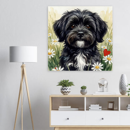 NATURMAEDEL® CREATIV DESIGN - „AIMEE“ HAVANESERHUENDIN - WANDBILD AQUARELL  - POSTER KUNSTDRUCK - MUSEUMSQUALITAET 250g - WOHN-, SCHLAFZIMMER WANDDEKO - Design Verena u. Janina Boehler by VerJa.ME® - 1.13 - www.naturmaedel.shop -  