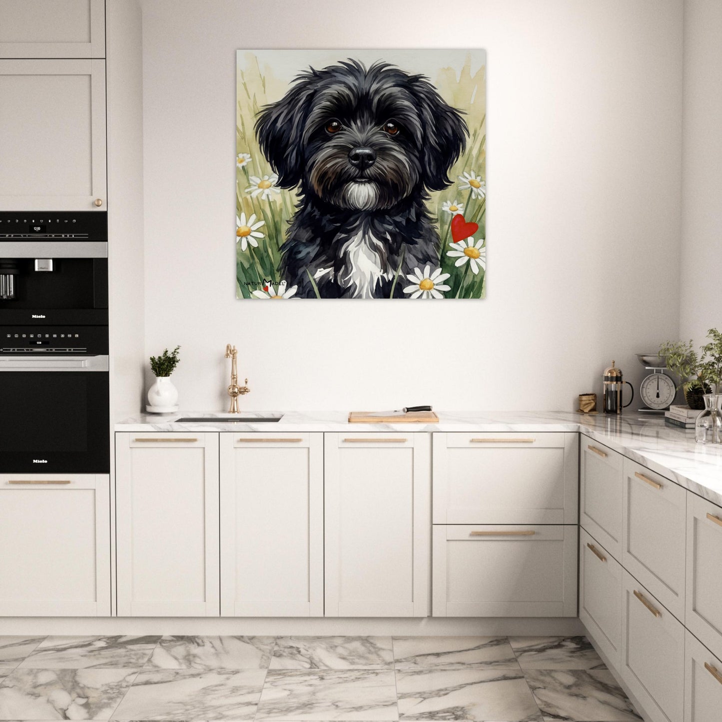 NATURMAEDEL® CREATIV DESIGN - „AIMEE“ HAVANESERHUENDIN - WANDBILD AQUARELL  - POSTER KUNSTDRUCK - MUSEUMSQUALITAET 250g -KÜCHE ESSZIMMER WANDDEKO - Design Verena u. Janina Boehler by VerJa.ME® - 1.19 - www.naturmaedel.shop - 