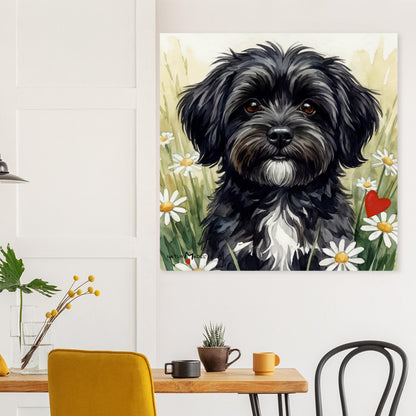 NATURMAEDEL® CREATIV DESIGN - „AIMEE“ HAVANESERHUENDIN - WANDBILD AQUARELL  - POSTER KUNSTDRUCK - MUSEUMSQUALITAET 250g -Buero, Arbeitszimmer - Wanddeko -   - Design Verena u. Janina Boehler by VerJa.ME® - 1.23 - www.naturmaedel.shop -  