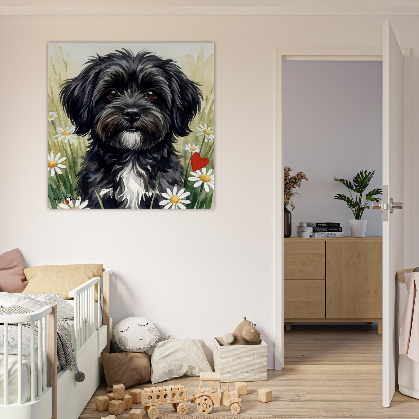 NATURMAEDEL® CREATIV DESIGN - „AIMEE“ HAVANESERHUENDIN - WANDBILD AQUARELL  - POSTER KUNSTDRUCK - MUSEUMSQUALITAET 250g - KINDERZIMMER WANDDEKO - Design Verena u. Janina Boehler by VerJa.ME® - 1.4 - www.naturmaedel.shop - 