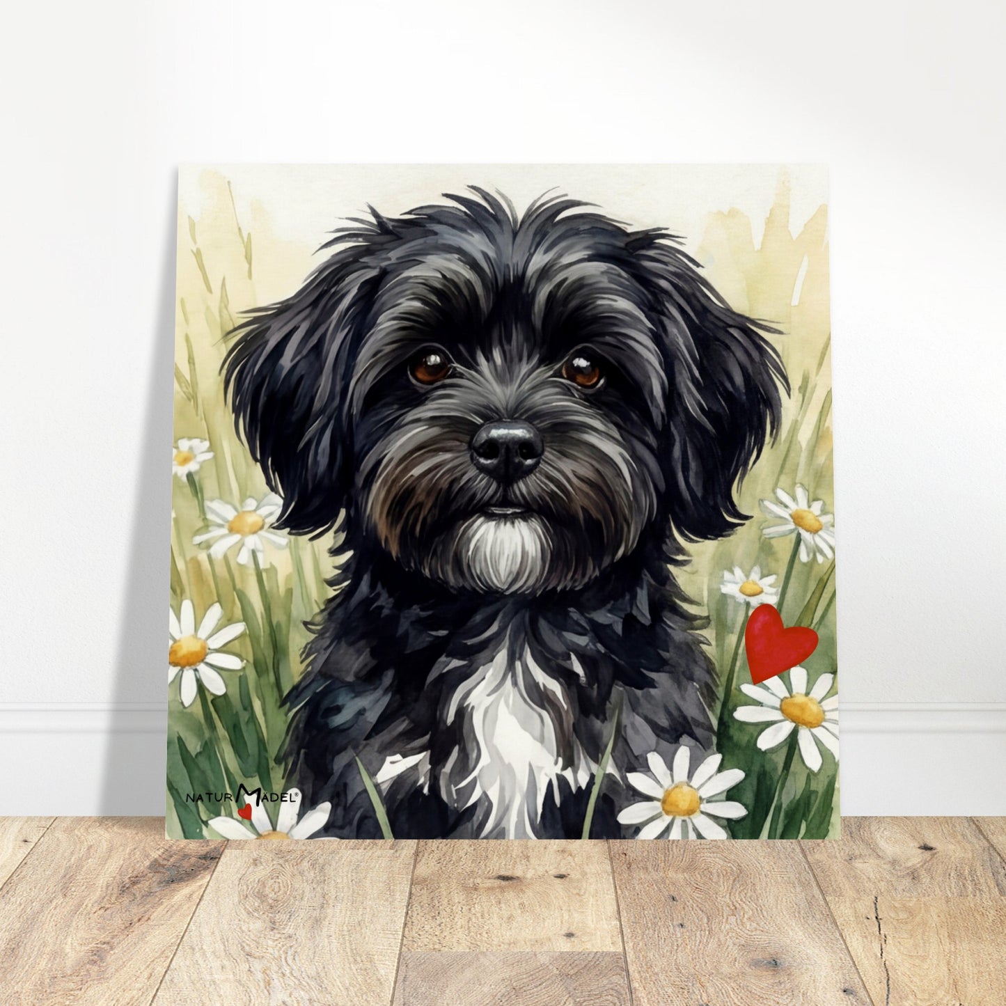 NATURMAEDEL® CREATIV DESIGN - „AIMEE“ HAVANESERHUENDIN - WANDBILD AQUARELL  - POSTER KUNSTDRUCK - MUSEUMSQUALITAET 250g - KINDERZIMMER WANDDEKO - Design Verena u. Janina Boehler by VerJa.ME® - 1.5 - www.naturmaedel.shop - 