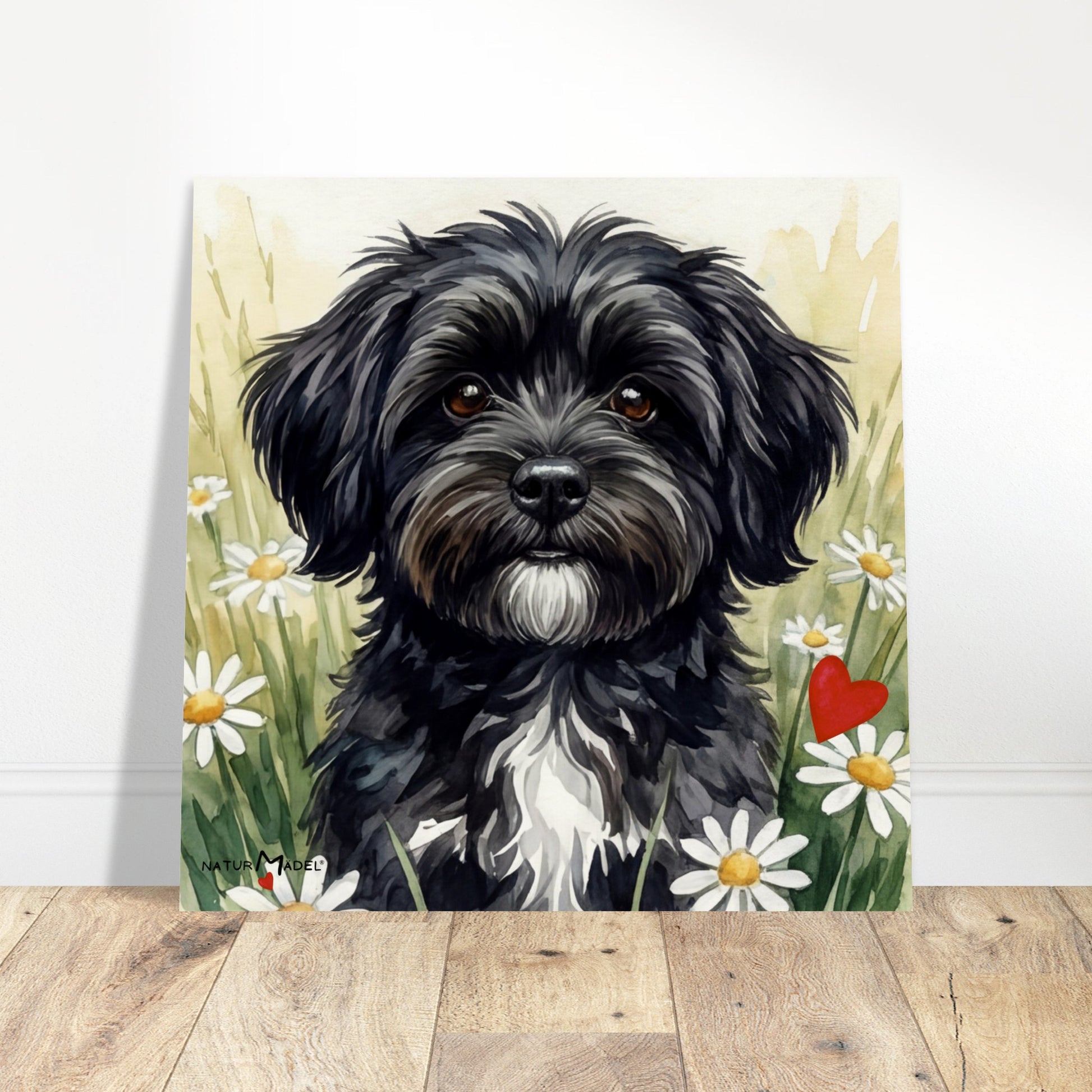 NATURMAEDEL® CREATIV DESIGN - „AIMEE“ HAVANESERHUENDIN - WANDBILD AQUARELL  - POSTER KUNSTDRUCK - MUSEUMSQUALITAET 250g - KINDERZIMMER WANDDEKO - Design Verena u. Janina Boehler by VerJa.ME® - 1.5 - www.naturmaedel.shop - 