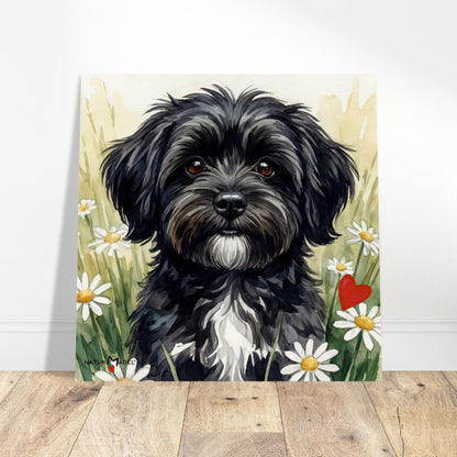 NATURMAEDEL® CREATIV DESIGN - „AIMEE“ HAVANESERHUENDIN - WANDBILD AQUARELL  - POSTER KUNSTDRUCK - MUSEUMSQUALITAET 250g - KINDERZIMMER WANDDEKO - Design Verena u. Janina Boehler by VerJa.ME® - 1.5 - www.naturmaedel.shop - 