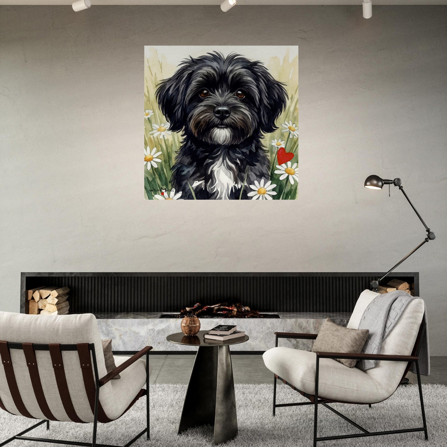 NATURMAEDEL® CREATIV DESIGN - „AIMEE“ HAVANESERHUENDIN - WANDBILD AQUARELL  - POSTER KUNSTDRUCK - MUSEUMSQUALITAET 250g - WOHNZIMMER WANDDEKO - Design Verena u. Janina Boehler by VerJa.ME® - 1.7 - www.naturmaedel.shop -  