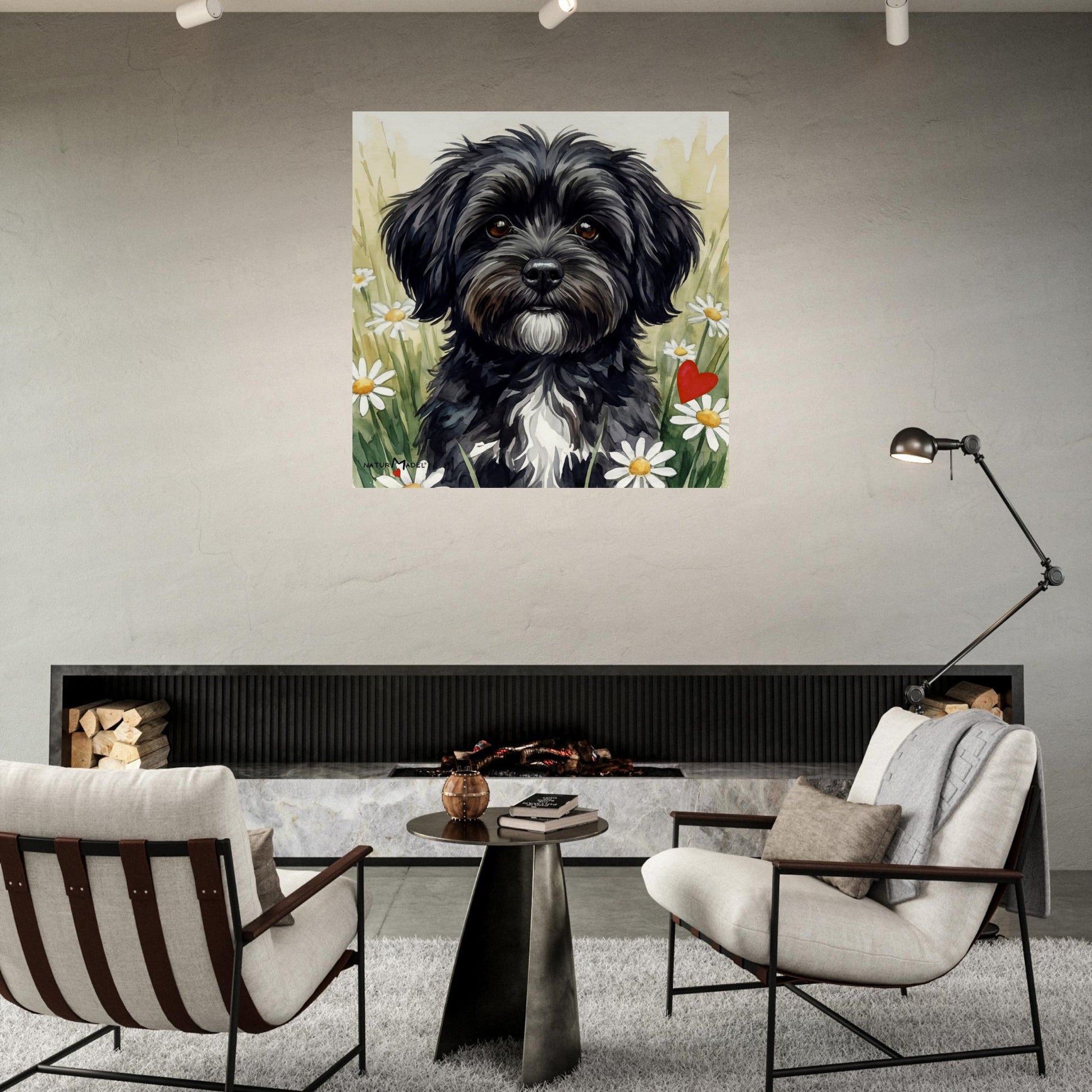 NATURMAEDEL® CREATIV DESIGN - „AIMEE“ HAVANESERHUENDIN - WANDBILD AQUARELL  - POSTER KUNSTDRUCK - MUSEUMSQUALITAET 250g - WOHNZIMMER WANDDEKO - Design Verena u. Janina Boehler by VerJa.ME® - 1.7 - www.naturmaedel.shop -  