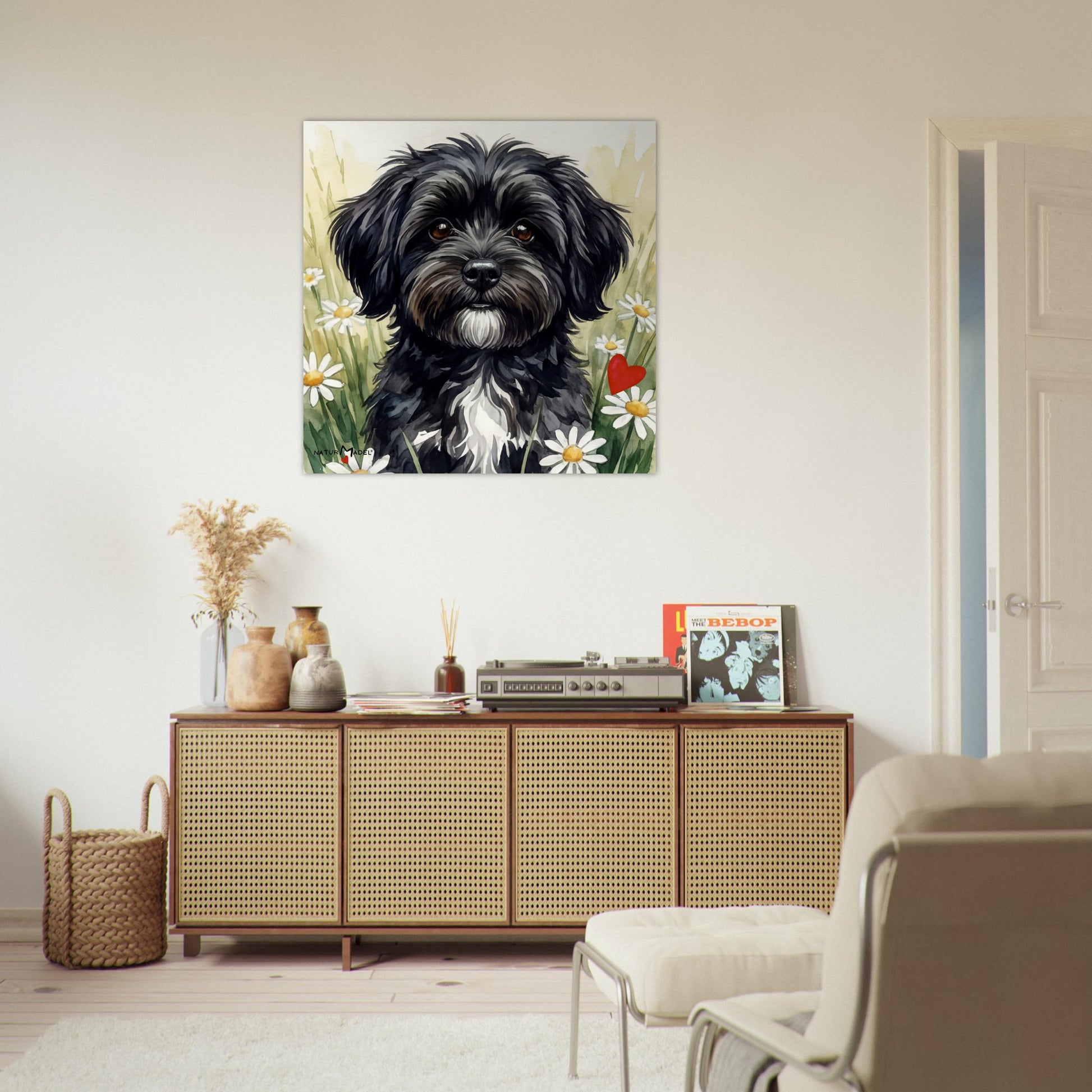 NATURMAEDEL® CREATIV DESIGN - „AIMEE“ HAVANESERHUENDIN - WANDBILD AQUARELL  - POSTER KUNSTDRUCK - MUSEUMSQUALITAET 250g - WOHNZIMMER WANDDEKO - Design Verena u. Janina Boehler by VerJa.ME® - 1.8 - www.naturmaedel.shop - 