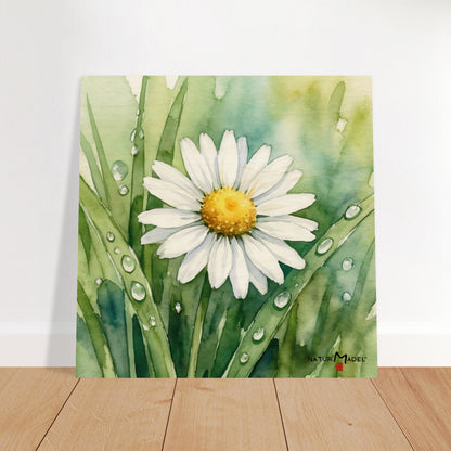 NATURMAEDEL CREATIV DESIGN - WANDBILD AUF  BIRKENHOLZ - AQUARELL „GAENSEBLUEMCHEN“ - HOME & LIVING  - WOHNZIMMER - HERZENSGESCHENKE -  Designed by Verena u. Janina Boehler, VerJa.ME - 1.14 - www.naturmaedel.shop - 