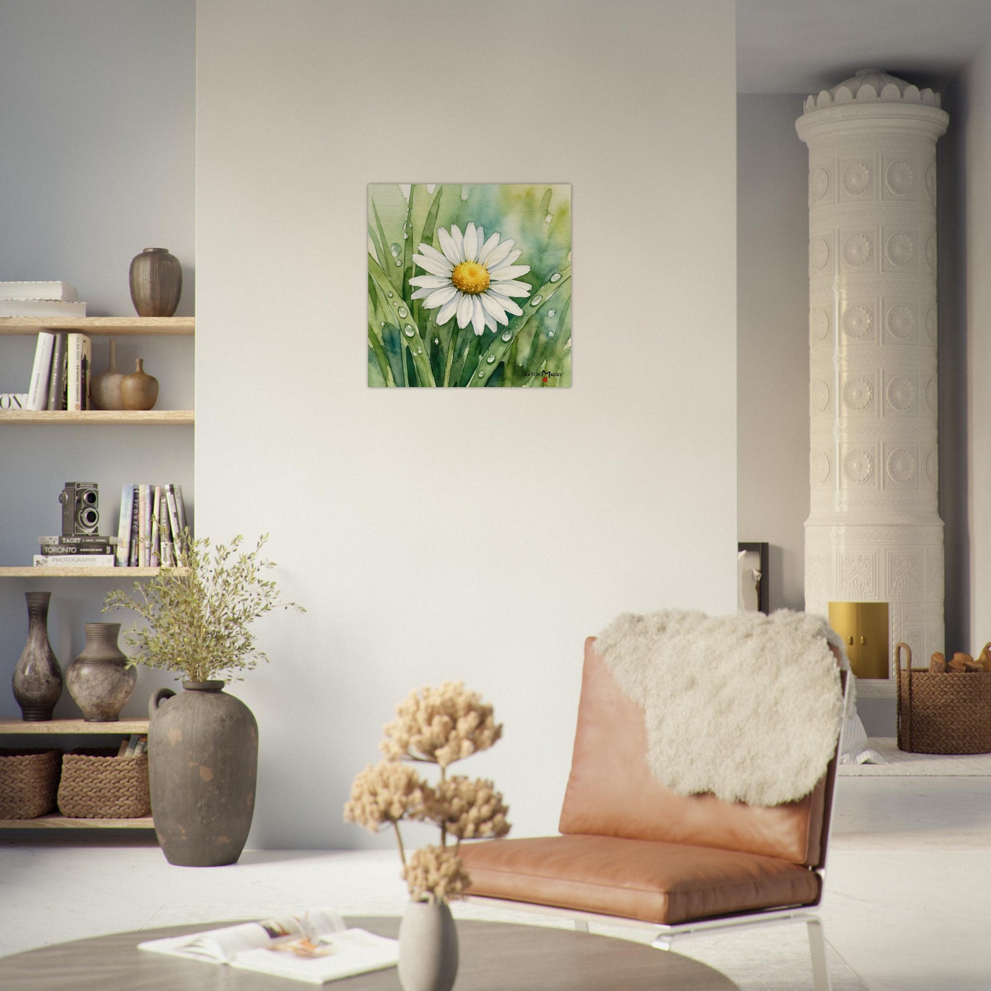 NATURMAEDEL CREATIV DESIGN - WANDBILD AUF  BIRKENHOLZ - AQUARELL „GAENSEBLUEMCHEN“ - HOME & LIVING  - WOHNZIMMER - HERZENSGESCHENKE -  Designed by Verena u. Janina Boehler, VerJa.ME - 1.15 - www.naturmaedel.shop - 