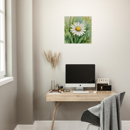NATURMAEDEL CREATIV DESIGN - WANDBILD AUF  BIRKENHOLZ - AQUARELL „GAENSEBLUEMCHEN“ - HOME & LIVING  - BÜRO - HERZENSGESCHENKE -  Designed by Verena u. Janina Boehler, VerJa.ME - 1.20 - www.naturmaedel.shop - 
