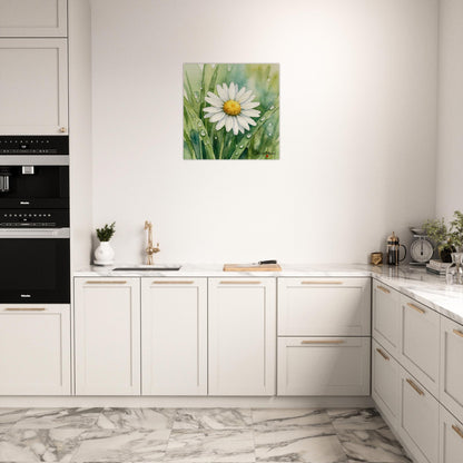 NATURMAEDEL CREATIV DESIGN - WANDBILD AUF  BIRKENHOLZ - AQUARELL „GAENSEBLUEMCHEN“ - HOME & LIVING  - KUECHE - HERZENSGESCHENKE -  Designed by Verena u. Janina Boehler, VerJa.ME - 1.22 - www.naturmaedel.shop - 