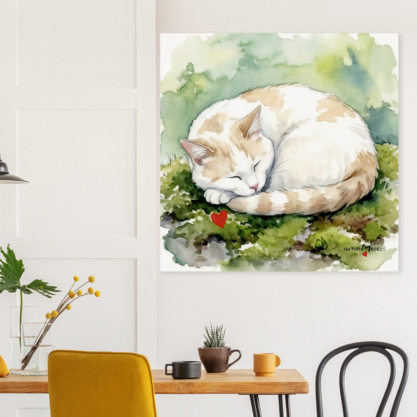 NATURMAEDEL® CREATIV DESIGN "KATER CARLO" - AQUARELL KUNST-POSTER - Museumsqualitaet 250g Premiumpapier - GLUECKSGEFÜHLE PUR - Wandbild Buero Arbeitszimmer -  Design Verena u. Janina Boehler by VerJa.ME® - 1.14 - www.naturmaedel.shop - 

