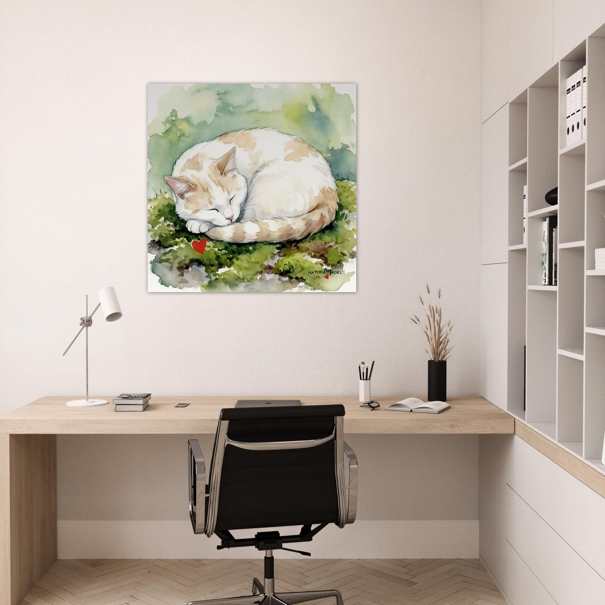 NATURMAEDEL® CREATIV DESIGN "KATER CARLO" - AQUARELL KUNST-POSTER - Museumsqualitaet 250g Premiumpapier - GLUECKSGEFÜHLE PUR - Wandbild Buero Arbeitszimmer -  Design Verena u. Janina Boehler by VerJa.ME® - 1.16 - www.naturmaedel.shop - 
