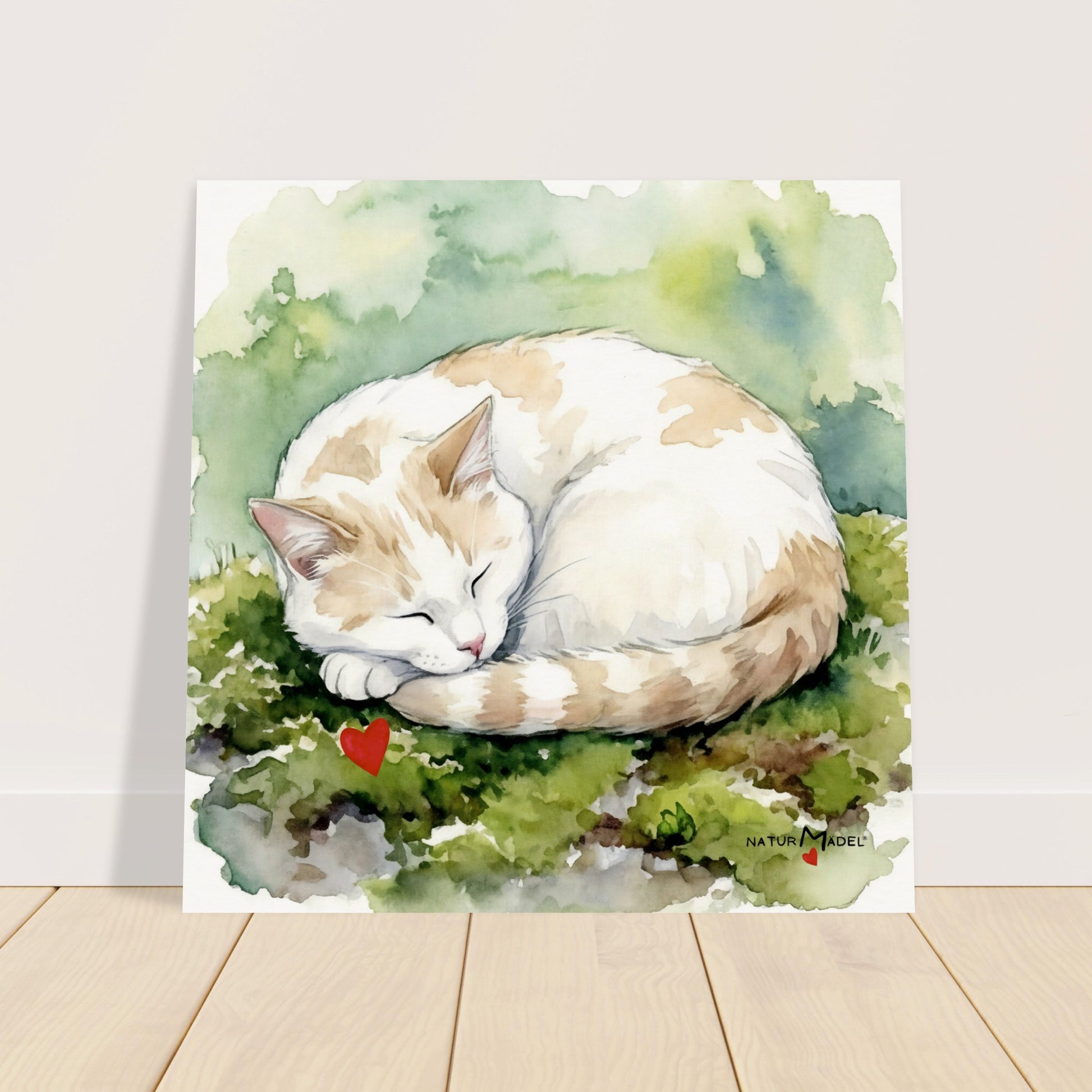NATURMAEDEL® CREATIV DESIGN "KATER CARLO" - AQUARELL KUNST-POSTER - Museumsqualitaet 250g Premiumpapier - GLUECKSGEFÜHLE PUR - Wandbild Esszimmer Kueche  -  Design Verena u. Janina Boehler by VerJa.ME® - 1.17 - www.naturmaedel.shop - 
