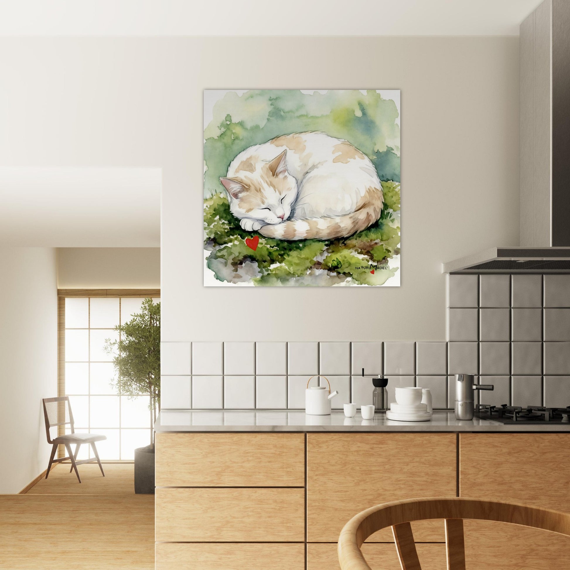 NATURMAEDEL® CREATIV DESIGN "KATER CARLO" - AQUARELL KUNST-POSTER - Museumsqualitaet 250g Premiumpapier - GLUECKSGEFÜHLE PUR - Wandbild Esszimmer Kueche  -  Design Verena u. Janina Boehler by VerJa.ME® - 1.19 - www.naturmaedel.shop - 