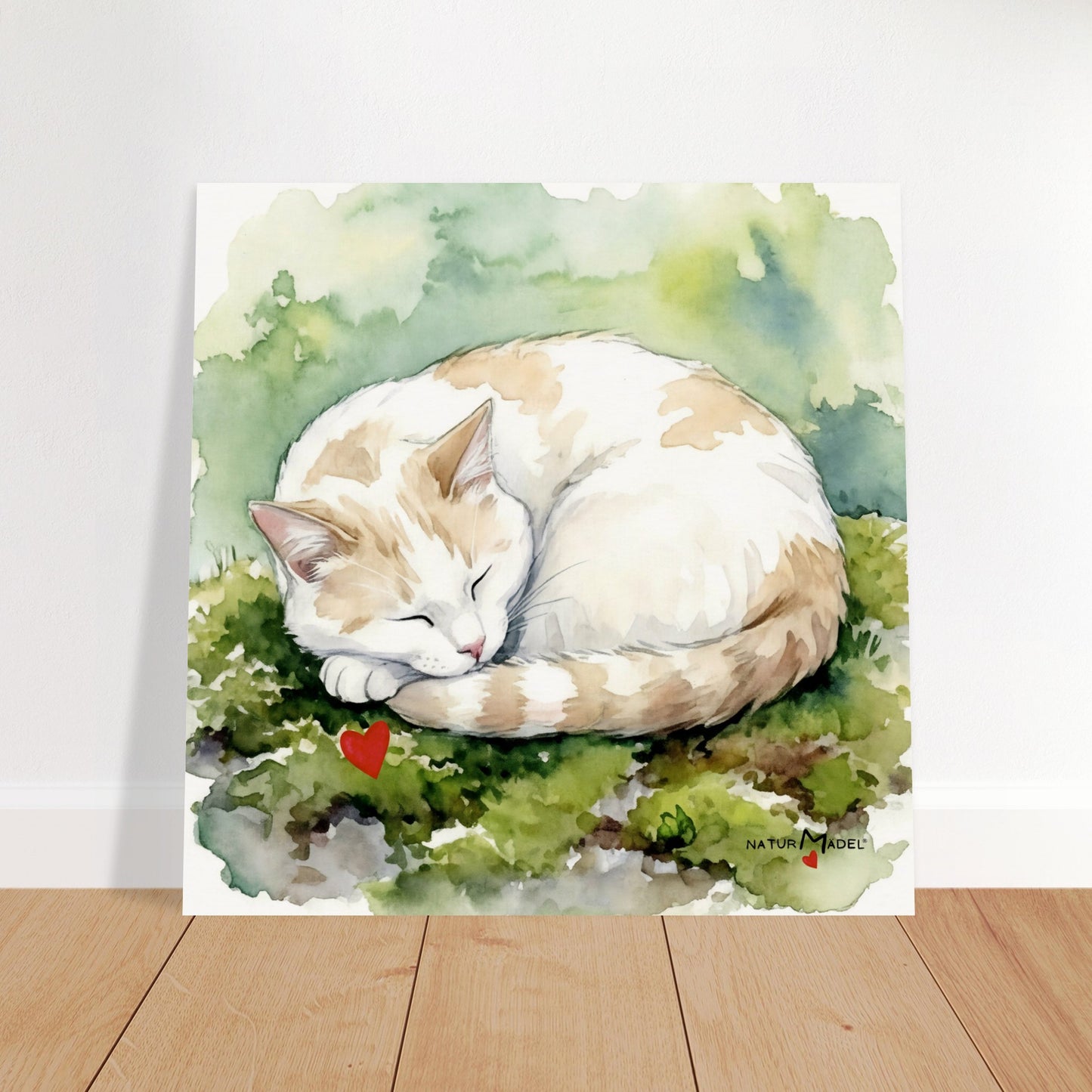 NATURMAEDEL® CREATIV DESIGN "KATER CARLO" - AQUARELL KUNST-POSTER - Museumsqualitaet 250g Premiumpapier - GLUECKSGEFÜHLE PUR - Wandbild Schlafzimmer  -  Design Verena u. Janina Boehler by VerJa.ME® - 1.20 - www.naturmaedel.shop - 