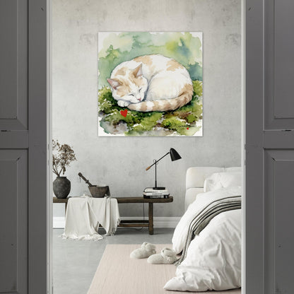NATURMAEDEL® CREATIV DESIGN "KATER CARLO" - AQUARELL KUNST-POSTER - Museumsqualitaet 250g Premiumpapier - GLUECKSGEFÜHLE PUR - Wandbild Schlafzimmer  -  Design Verena u. Janina Boehler by VerJa.ME® - 1.21 - www.naturmaedel.shop - 
