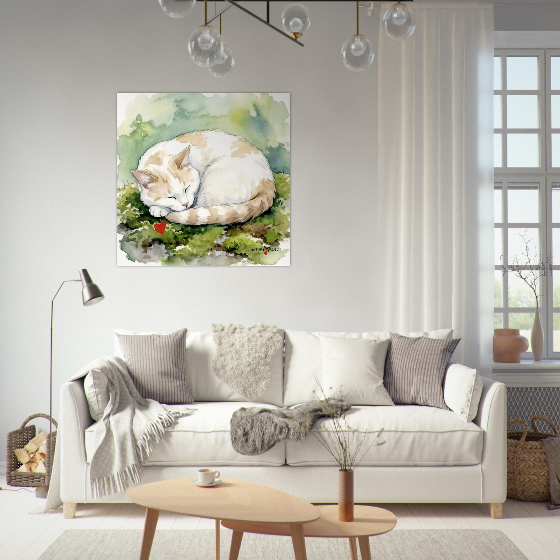 NATURMAEDEL® CREATIV DESIGN "KATER CARLO" - AQUARELL KUNST-POSTER - Museumsqualitaet 250g Premiumpapier - GLÜCKSGEFÜHLE PUR - Wandbild Wohnzimmer-  Design Verena u. Janina Boehler by VerJa.ME® - 1.6 - www.naturmaedel.shop - 
