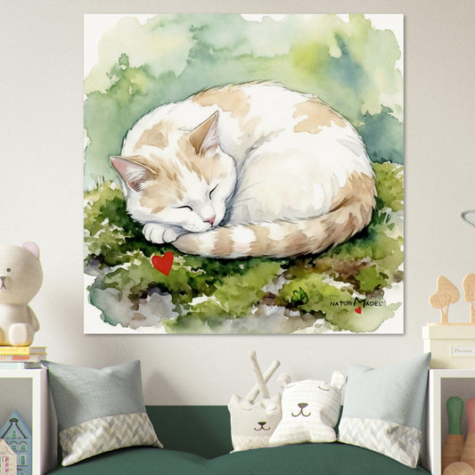 NATURMAEDEL® CREATIV DESIGN "KATER CARLO" - AQUARELL KUNST-POSTER - Museumsqualitaet 250g Premiumpapier - Wunderschoene Farben und Design -GLÜCKSGEFÜHLE PUR - Wandbild für Kinder-, u. Jugendzimmer -  Design Verena u. Janina Boehler by VerJa.ME® - 1.1 - www.naturmaedel.shop - 