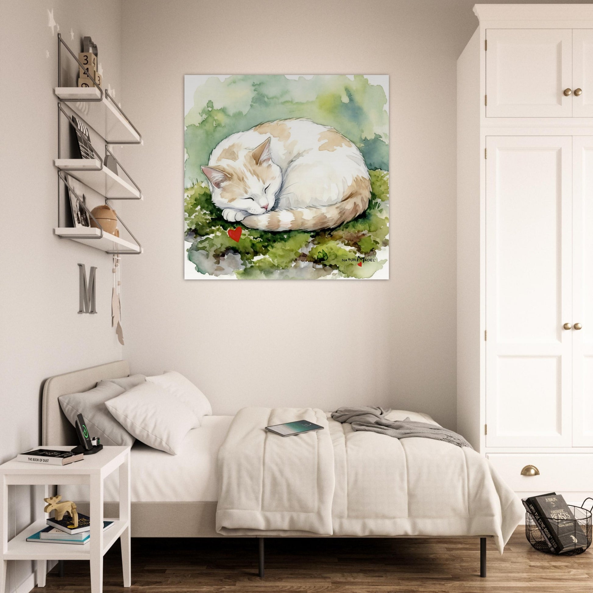 NATURMAEDEL® CREATIV DESIGN "KATER CARLO" - AQUARELL KUNST-POSTER - Museumsqualitaet 250g Premiumpapier - Wunderschoene Farben und Design -GLÜCKSGEFÜHLE PUR - Wandbild für Kinder-, u. Jugendzimmer -  Design Verena u. Janina Boehler by VerJa.ME® - 1.4 - www.naturmaedel.shop - 