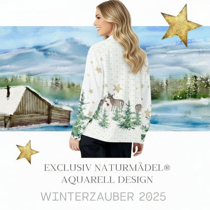 NATURMÄDEL® - WINTERZAUBER - EXCLUSIV NATURMÄDEL AQUARELL DESIGN - HIRSCHE IM WALD - CREATED BY VERENA U. AIMEE - www.naturmaedel.shop - 