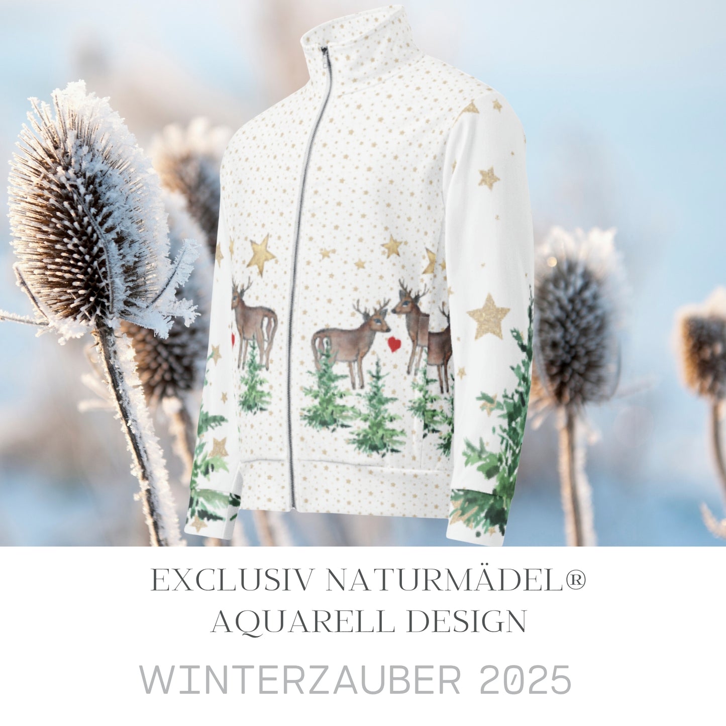 NATURMAEDEL_DESIGN_TIERLIEBE._-_WINTERZAUBER_2024_FUNKTIONELLE_ELASTISCHE_DAMEN_DESIGNER_FREIZEITJACKE_IM_EXCLUSIVEN_NATURM_DEL_AQUARELL_DRUCK._DESIGN_HANDMADE_by_VerJa.ME_-_AQUARELL_HIRSCHE_-_CREATOR_V.BOEHLER_3-_www.naturmaedel.shop
