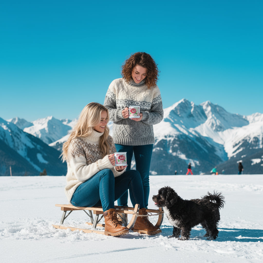 NATURMAEDEL_LIMITED_EDITION_WORK_WITH_LOVE_EMAILLE_BECHER_- ROSEN AQUARELL CREATIV DESIGN _www.naturmaedel.shop  