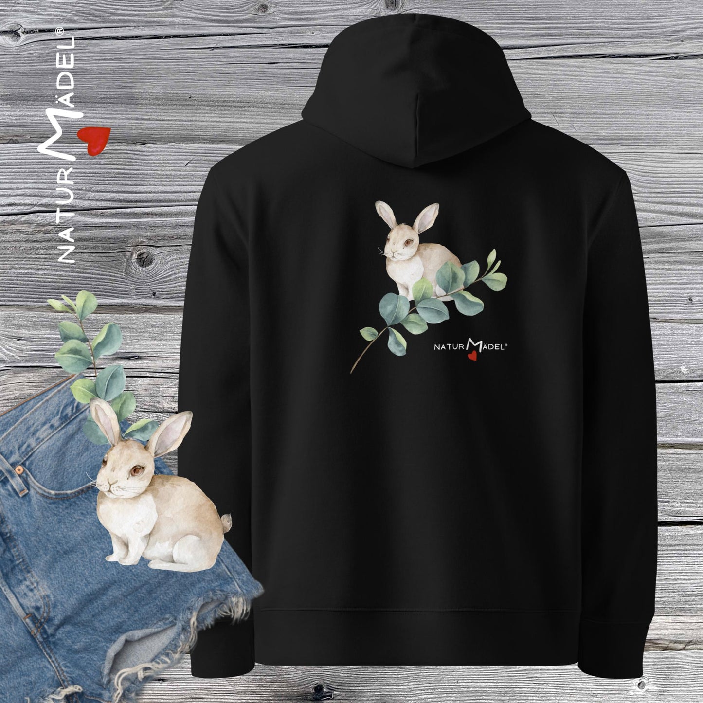 NATURMAEDEL® EXCLUSIV DESIGN NATURLIEBE TRUE LOVE  - PREMIUM ECO BIO BAUMWOLLE UNISEX HOODIE - EINZELANFERTIGUNG. EIN SYMBOL FÜR NACHHALTIGKEIT UND KOMFORT - VORDER- U. RÜCKSEITE BEDRUCKT - DESIGNED VERENA U. JANINA BOEHLER - VerJa.ME -  1.6 - www.naturmaedel.shop - 
