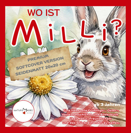 NATURMAEDEL® GANZ BESONDERES FRUEHLINGS-, OSTER- BILDER- U. VORLESEBUCH AB 3 - 99 JAHREN. XXL 94 SEITEN EDEL PREMIUM SEIDENMATT BESCHICHTUNG, SOFTCOVER VERSION. 20x20 cm, 8x8“ Zoll . NATURMAEDEL HERZENSKINDER COLLECTION - DESIGN BY VERENA U. JANINA BOEHLER 1.00 - www.naturmaedel.shop -  