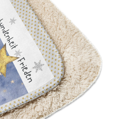 NATURMAEDEL® NEUJAHRSWUENSCHE 2026. LIMITED EDITION. EXCLUSIVE SHERPA DECKE, MIT EINZIGARTIGEM NATURMAEDEL® NEUES JAHR 2026, KRAFTTIER WOLF DESIGN. LIEBEVOLLER DESIGNERDRUCK. DESIGN VERENA U. JANINA by VerJa.ME® -  1.6 - www.naturmaedel.shop -  