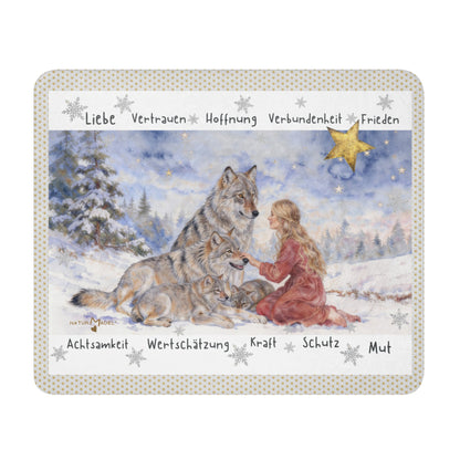 NATURMAEDEL® NEUJAHRSWUENSCHE 2026. LIMITED EDITION. EXCLUSIVE SHERPA DECKE, MIT EINZIGARTIGEM NATURMAEDEL® NEUES JAHR 2026, KRAFTTIER WOLF DESIGN. LIEBEVOLLER DESIGNERDRUCK. DESIGN VERENA U. JANINA by VerJa.ME® -  1.9 - www.naturmaedel.shop -  