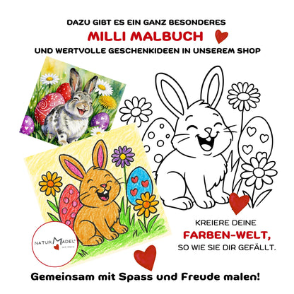 NATURMAEDEL® PREMIUM HARDCOVER FRUEHLINGS-, OSTER- BILDER- U. VORLESEBUCH AB 3 - 99 JAHREN.  94 SEITEN EDELE SEIDENMATT BESCHICHTUNG, HARDCOVER VERSION. 20x20 cm - 8x8“ ZOLL -  NATURMAEDEL HERZENSKINDER COLLECTION - DESIGN BY VERENA U. JANINA BOEHLER  - 1.29 - www.naturmaedel.shop 