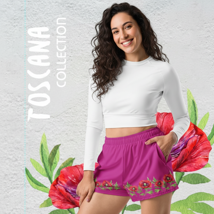 NATURMAEDEL® TOSCANA AQUARELL MOHNBLUMEN DESIGN. ROMANTISCHE, WUNDERSCHÖNE UND SEHR BEQUEME  DESIGNER HIGH-TECH MIKROFASER SHORTS DIE KEINE WÜNSCHE OFFEN LÄSST.  GUTE LAUNE GARANTIERT. 
 - 2 - NATURMAEDEL CIARA - www.naturmaedel.shop -
