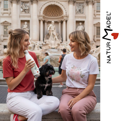 NATURMAEDEL® WAHRE LIEBE - STAINLESS STEEL EDELSTAHL DESIGNER TRINKFLASCHE – EXCLUSIV NATURMAEDEL® TIERLIEBE AQUARELL DESIGN- EDEL SCHRIFTZUG TRUE LOVE - 
DESIGNED BY VERENA U. JANINA BOEHLER - TREVI BRUNNEN -  1.3 - www.naturmaedel.shop - 