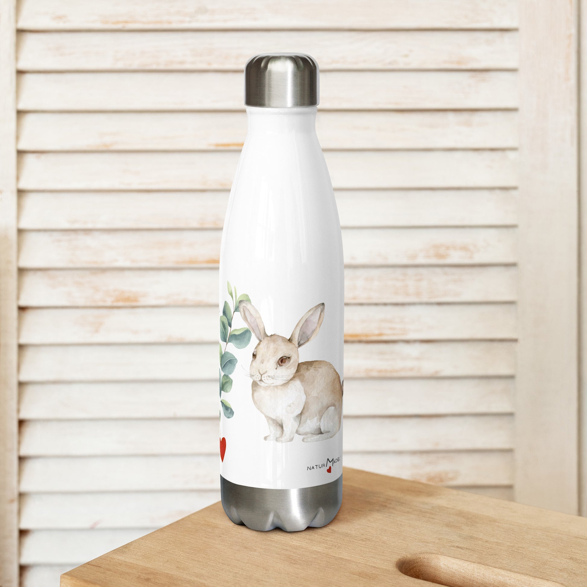 NATURMAEDEL® WAHRE LIEBE - STAINLESS STEEL EDELSTAHL DESIGNER TRINKFLASCHE – EXCLUSIV NATURMAEDEL® TIERLIEBE AQUARELL DESIGN- EDEL SCHRIFTZUG TRUE LOVE - 
DESIGNED BY VERENA U. JANINA BOEHLER - TREVI BRUNNEN -  1.4 - www.naturmaedel.shop - 